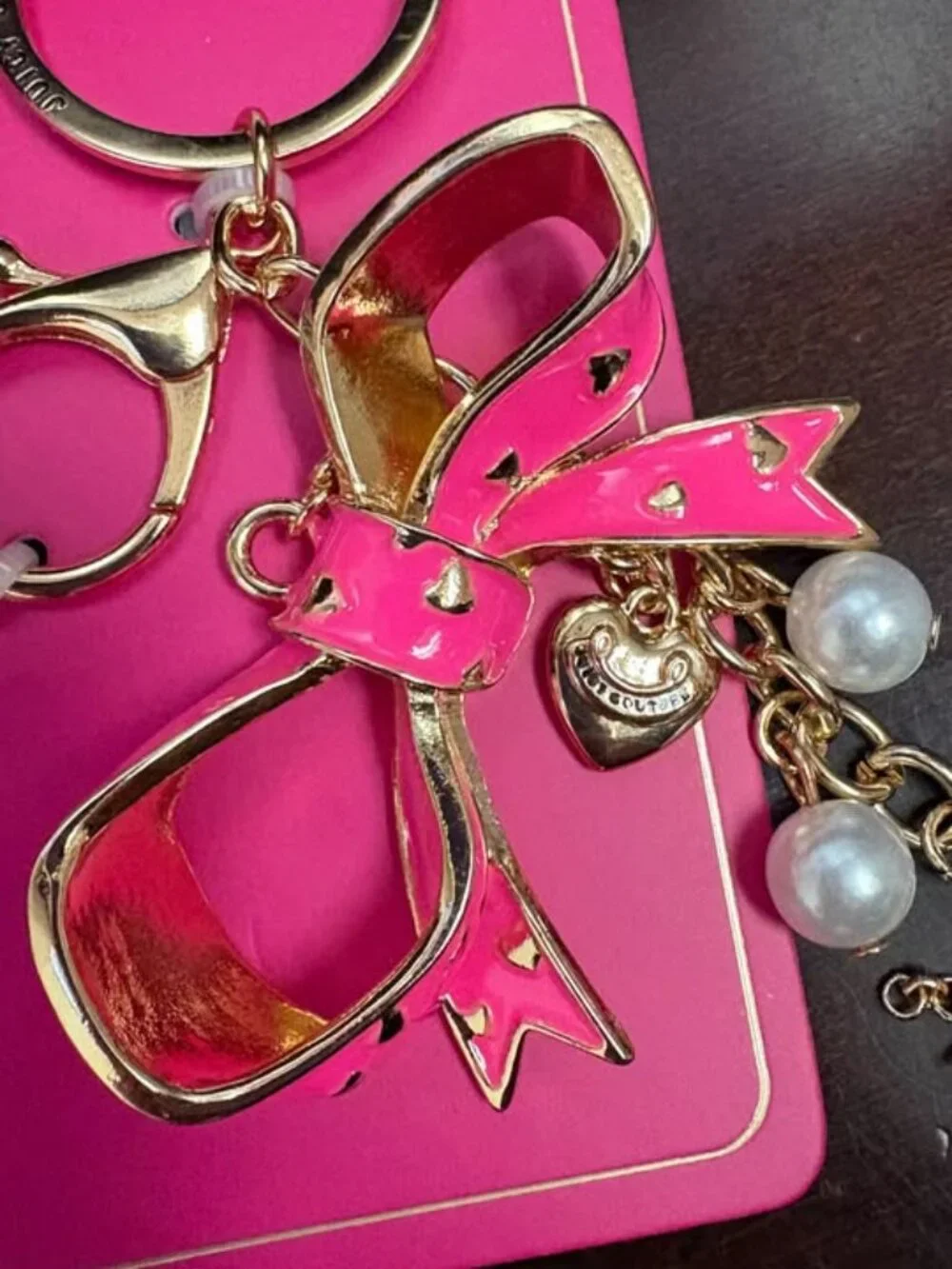Juicy Couture Pink Bow Keychain